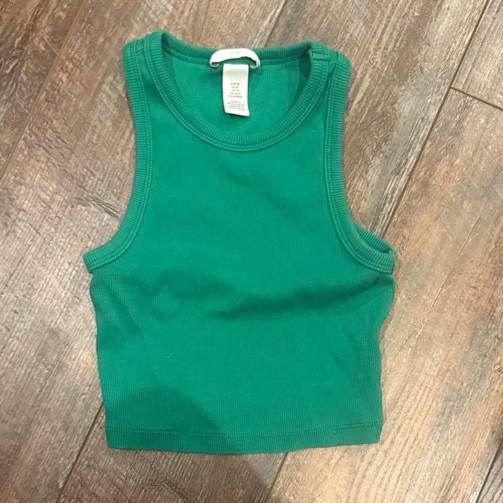 H&M Emerald Green Ribbed Crewneck Tank